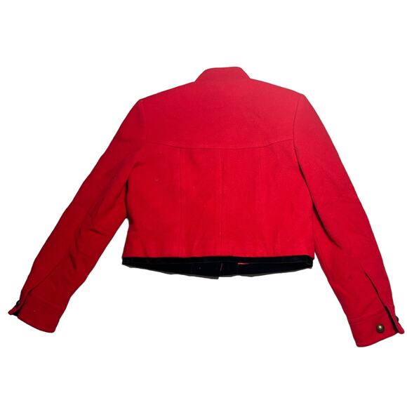 HARVE BENARD red cropped wool jacket size 6 - Picture 8 of 9